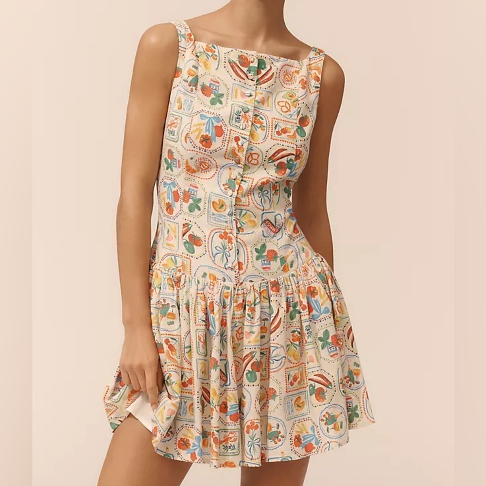 En Saison Nayeli Sleeveless Button Down Linen Blend Low Back Mini Dress Small - Picture 12 of 12